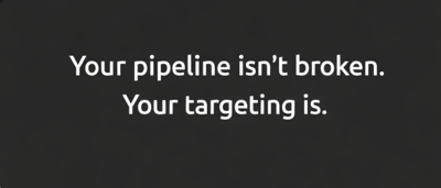 Your pipeline isn't broken. Your targeting is..